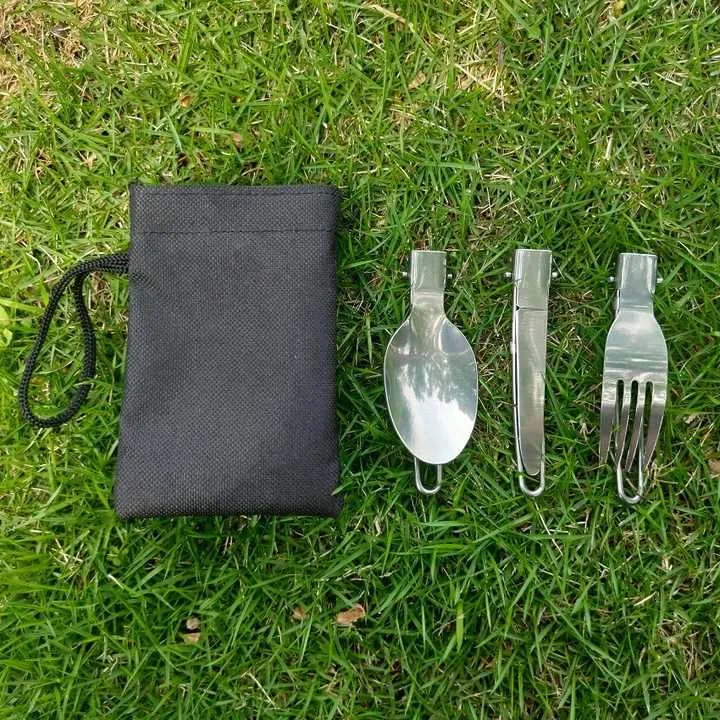 مجموعة ملاعق وشوك للنزهات والتخييم, EDC ، قابلة للطي ، للسفر ، أواني التخييم Picnic Camping Spoons and Forks Set, EDC, Foldable, Travel, Camping Utensils