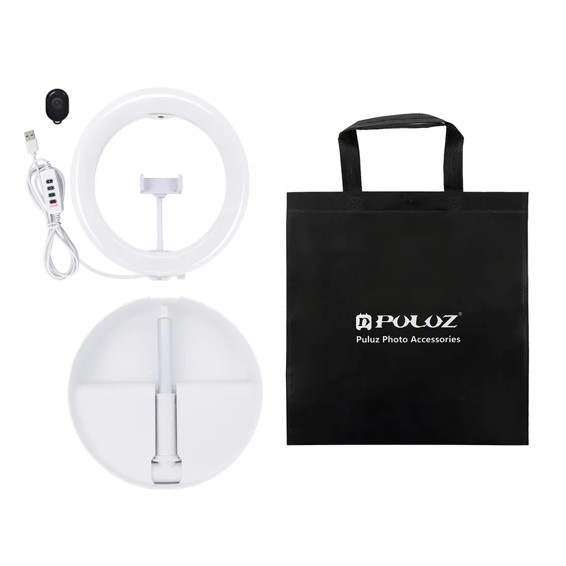 10.2 Dual-colour Led Ring Light with Usb Bluetooth Remote and Phone Holder