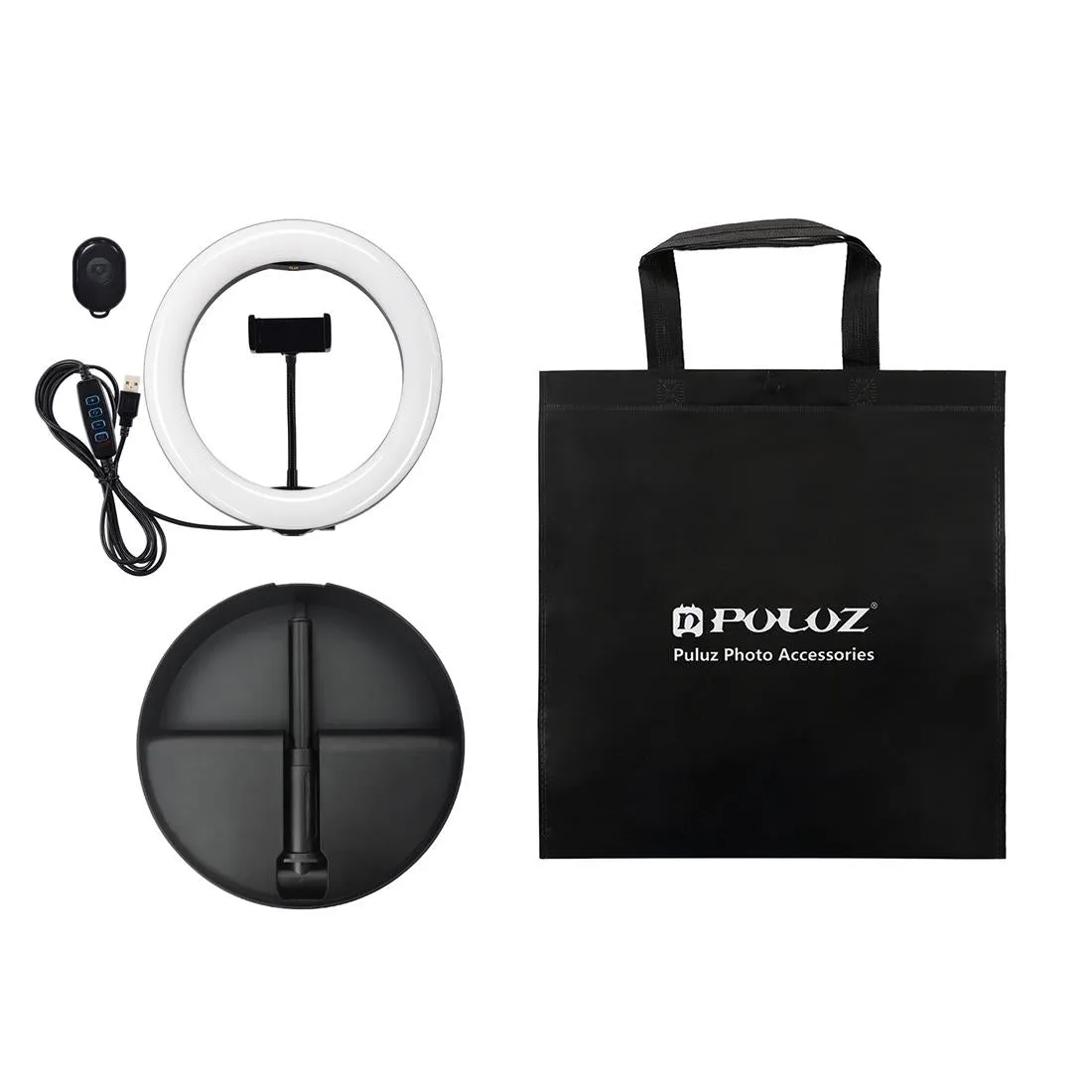 10.2 Dual-colour Led Ring Light with Usb Bluetooth Remote and Phone Holder
