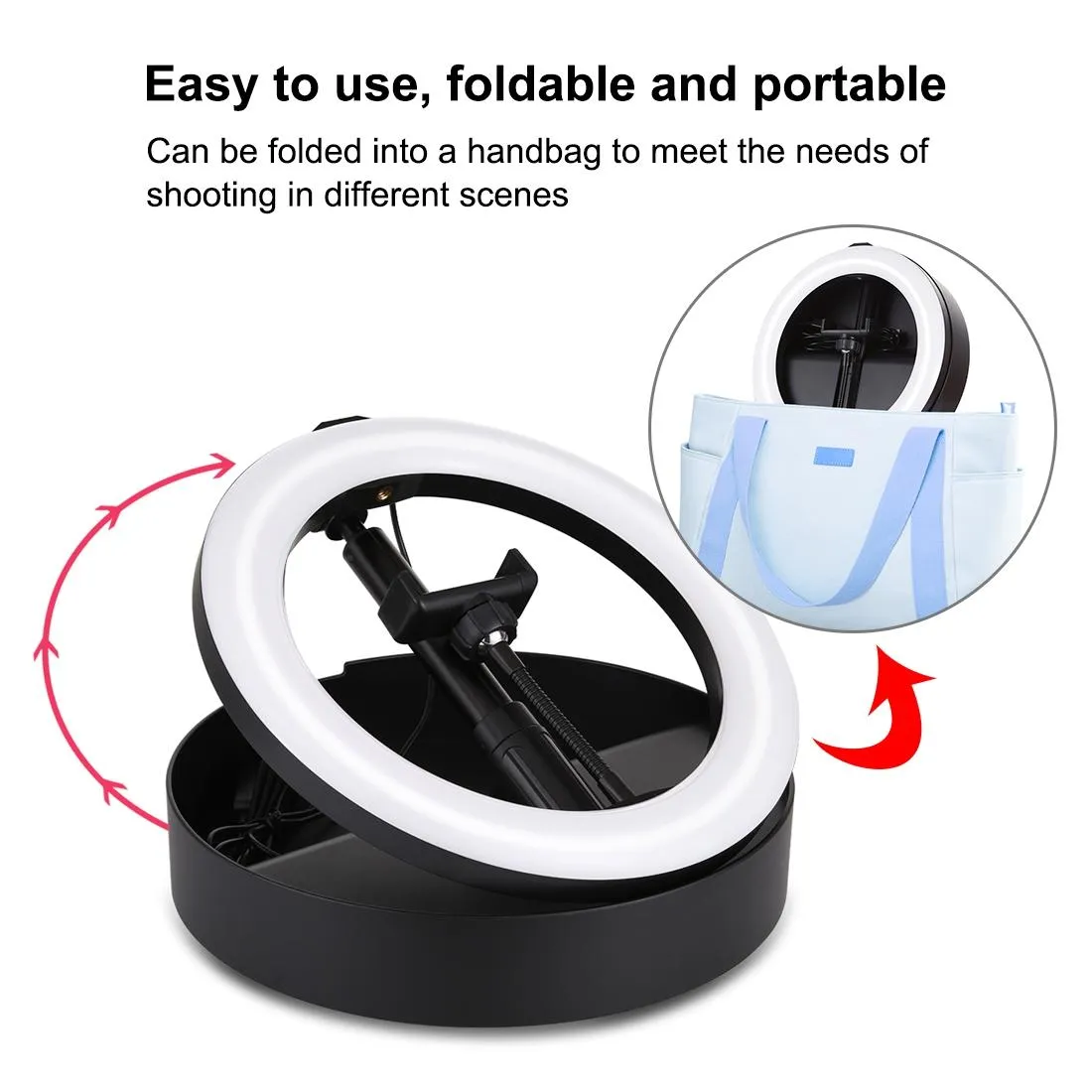 10.2 Dual-colour Led Ring Light with Usb Bluetooth Remote and Phone Holder