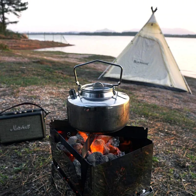 45.6oz Antarcti Stainless Steel Backpacking Camping Kettle Bushcraft Gear