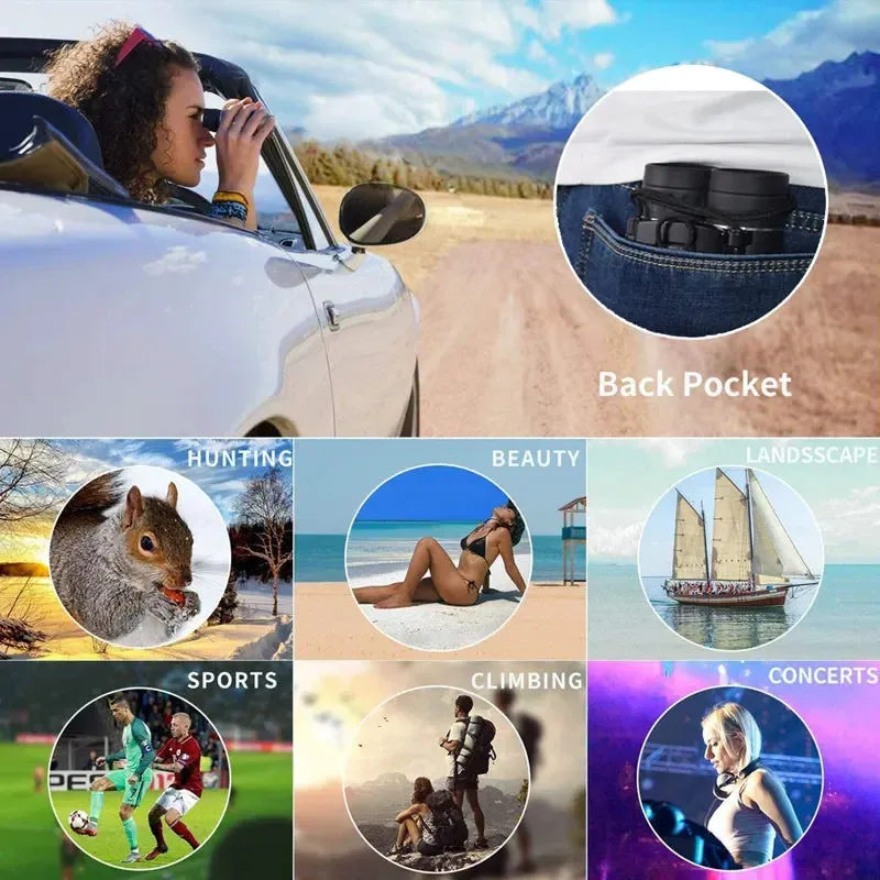500x25 Portable Hd Zoom Binoculars Powerful Folding Telescope for Long Distance Vision and Hunting
