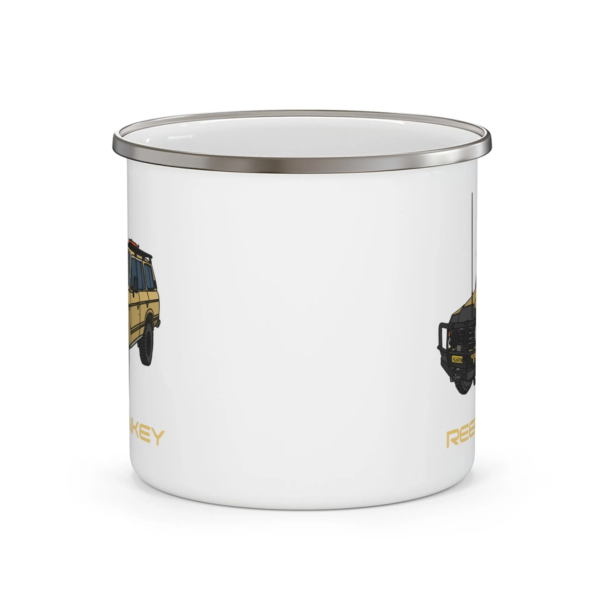 60 Series Land Cruiser Enamel Camping Mug Coffee Cup - Reefmonkey Artist Chris Marshall
