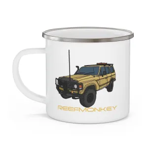 60 Series Land Cruiser Enamel Camping Mug Coffee Cup - Reefmonkey Artist Chris Marshall