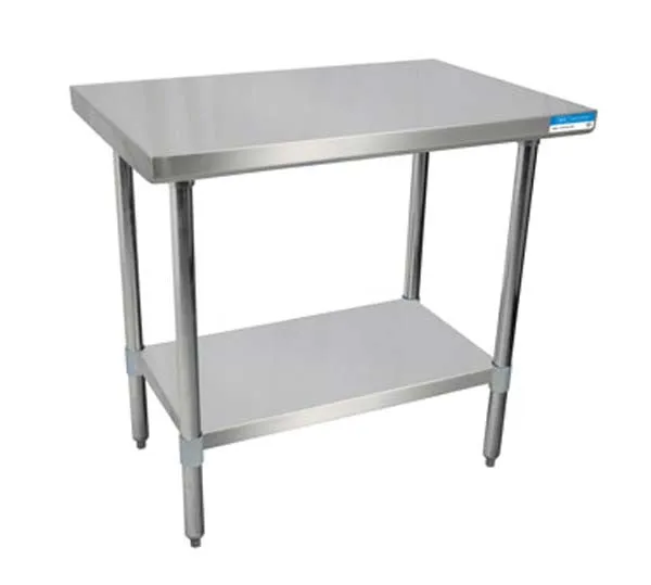 72" X 30" Stainless Steel Top Work Table w/ Stainless  Steel Legs and Shelf