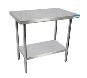 72" X 30" Stainless Steel Top Work Table w/ Stainless  Steel Legs and Shelf