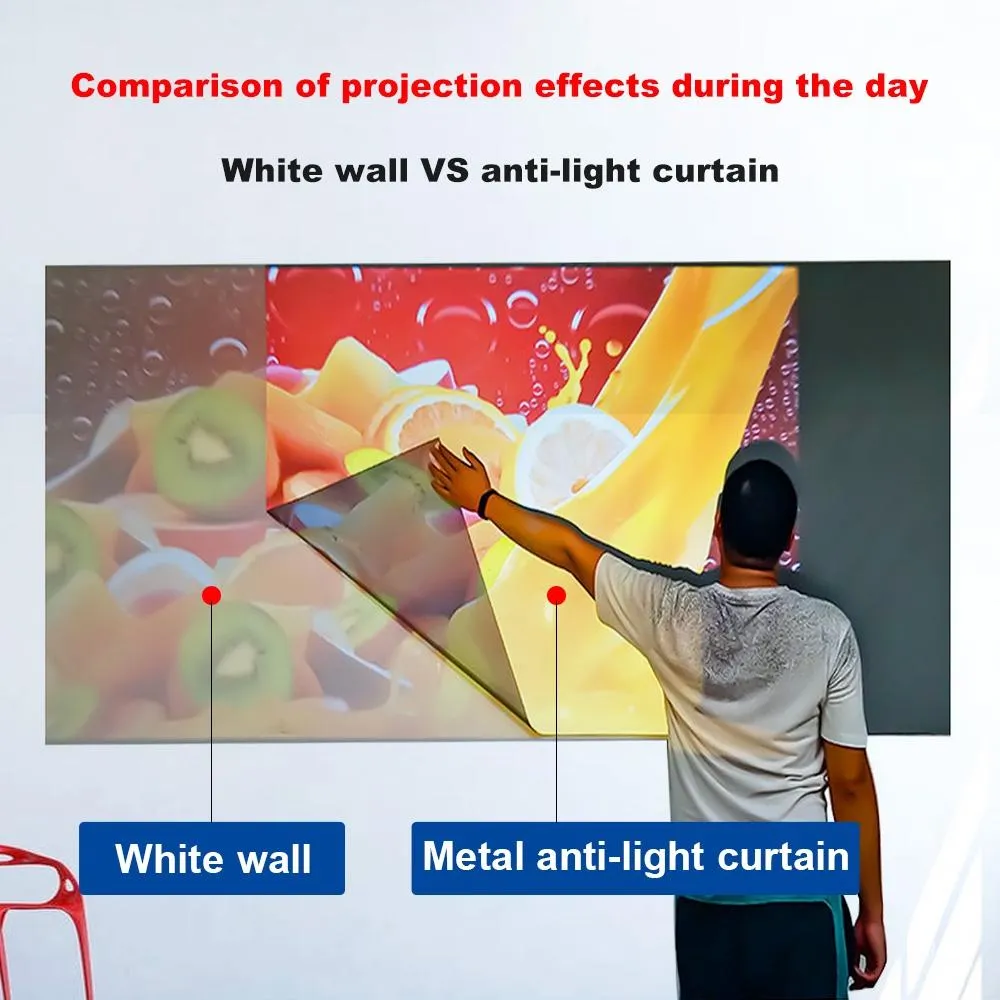 92 Folding Anti-light Projection Curtain - 16 9 - 199x112cm