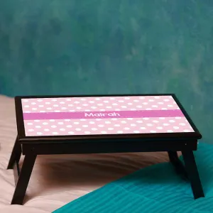 Bed table <br> Personalised, Pink Polka Dots