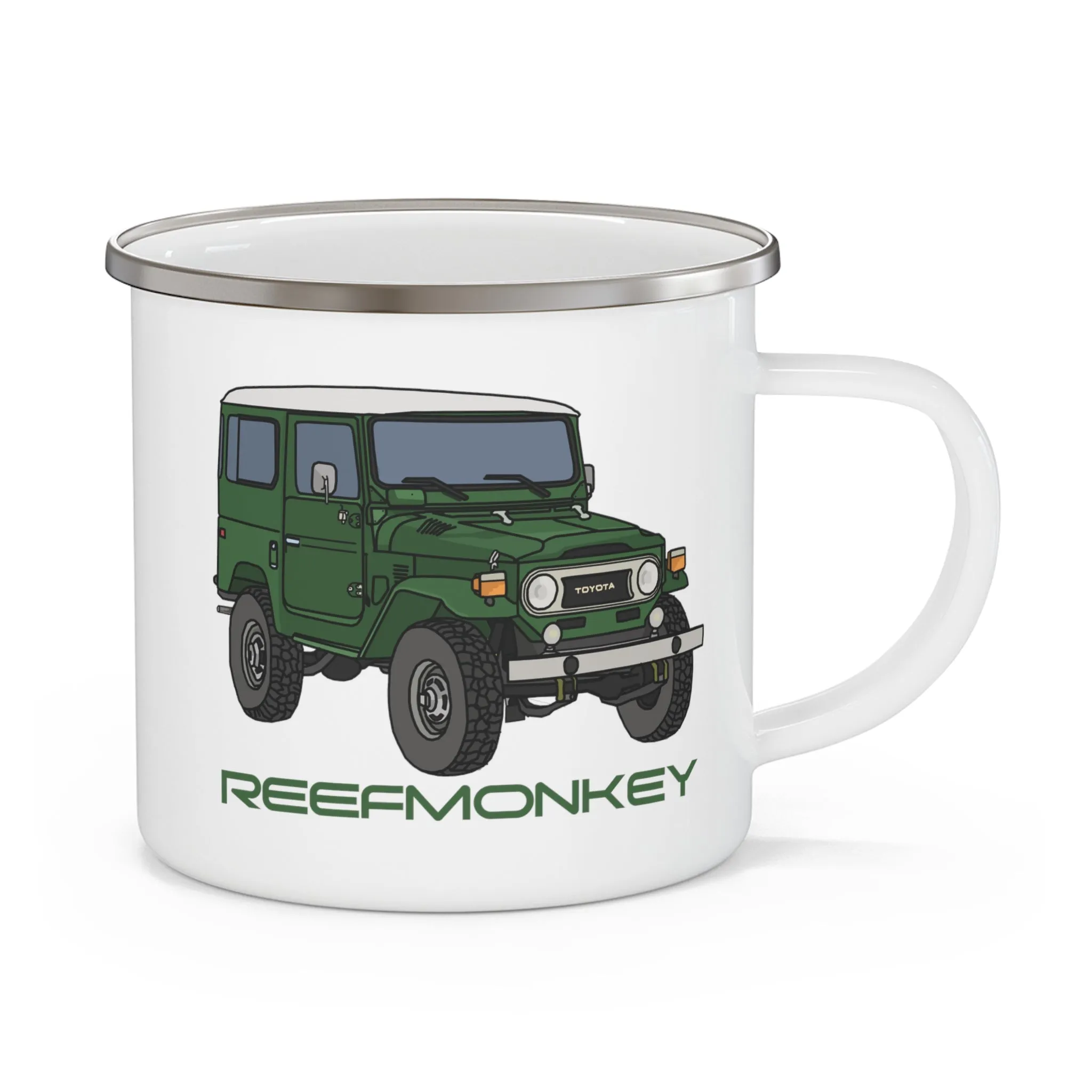 FJ40 Toyota Land Cruiser Enamel Camping Mug - Reefmonkey Artist Chris Marshall
