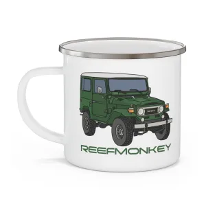 FJ40 Toyota Land Cruiser Enamel Camping Mug - Reefmonkey Artist Chris Marshall