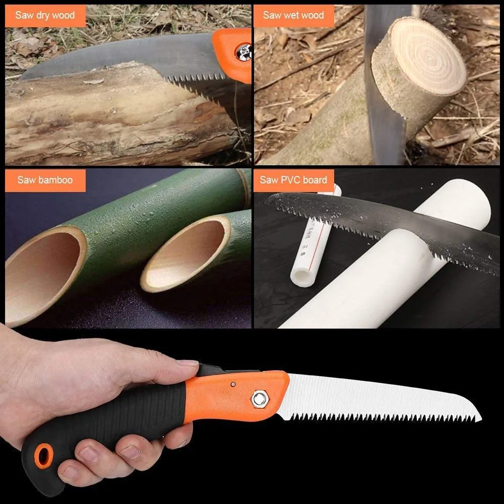 Folding Saw(180 mm) for Trimming, Pruning, Camping. Shrubs and Wood