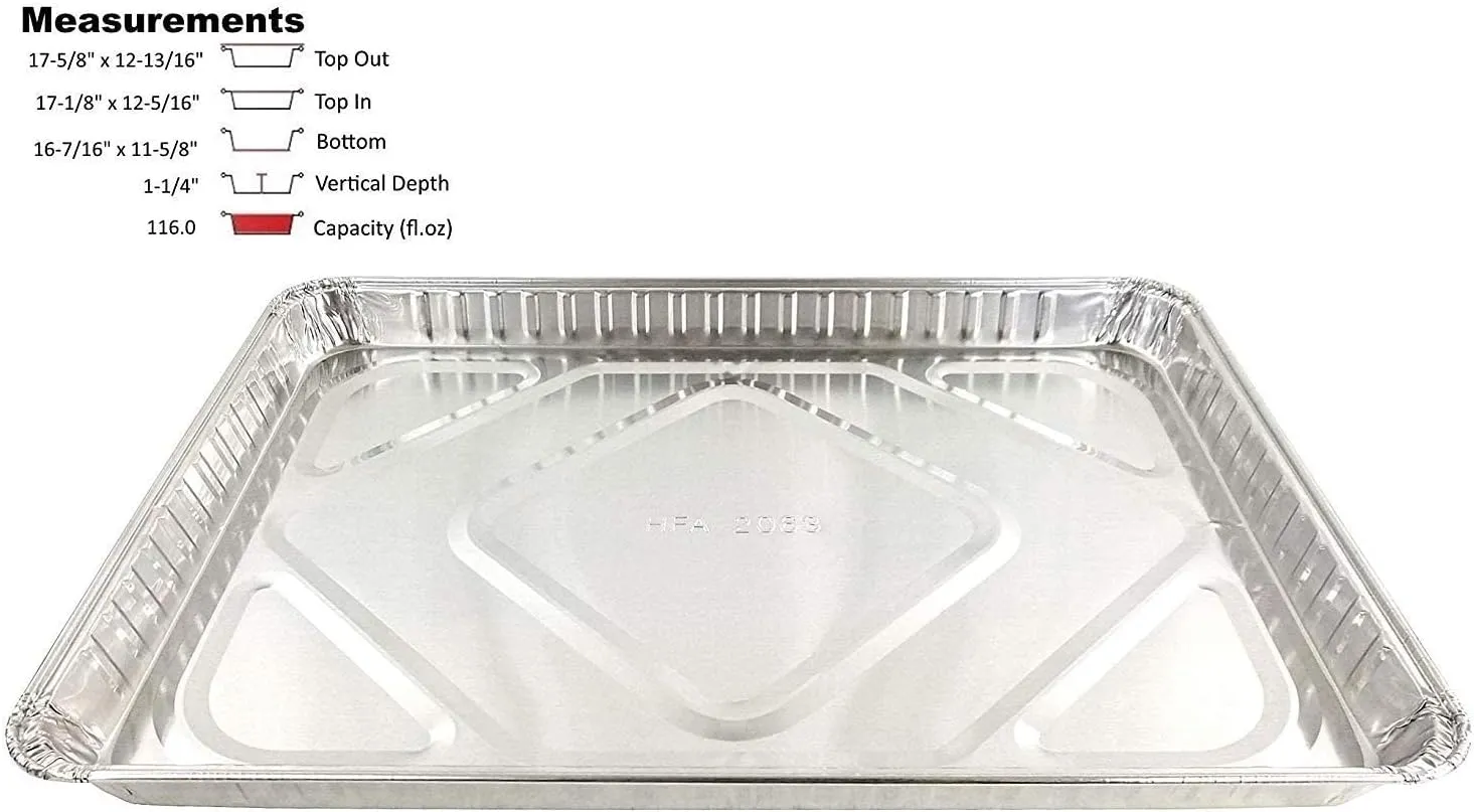 Handi-Foil 1/2 Size Sheet Cake Aluminum Foil Pan w/Clear Low Dome Lid 10/PK