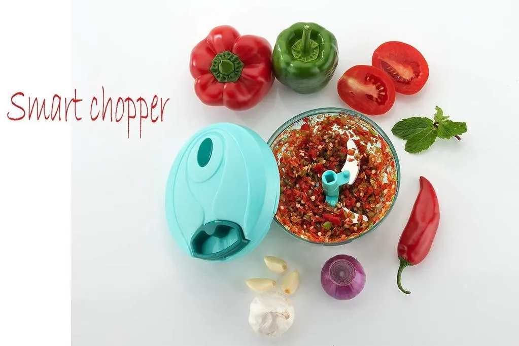 Manual Stainless Steel Blades Compact Hand Held Vegetable Chopper / Slicer (Brown Package Box)
