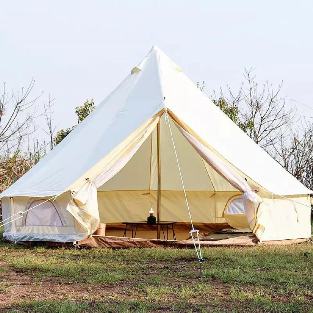modern Luxury New Oxford Fabric Glamping Tent 5M/16.4ft Waterproof Bell Tent for Outdoor Camping