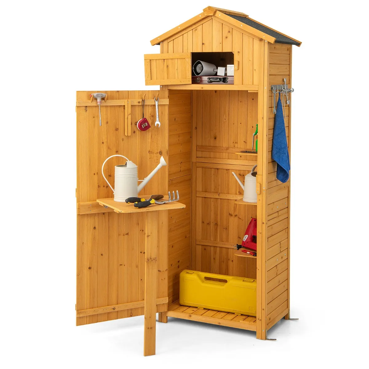 NNECW Outdoor Storage Cabinet with Lockable Doors for Garden