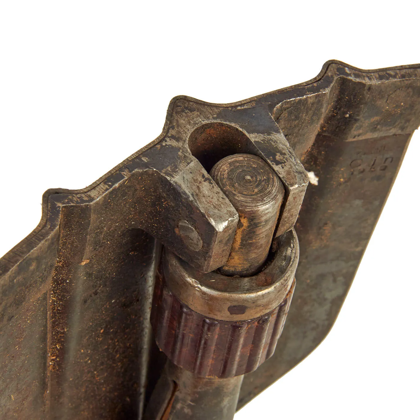 Original German WWII 1940 dated Folding Shovel Klappspaten by Franz Lipowski with 1941 dated Leather Carrier