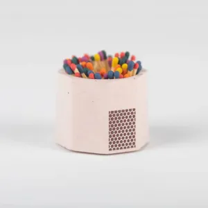 Pink Match Holder w/ Striker and Rainbow Matches