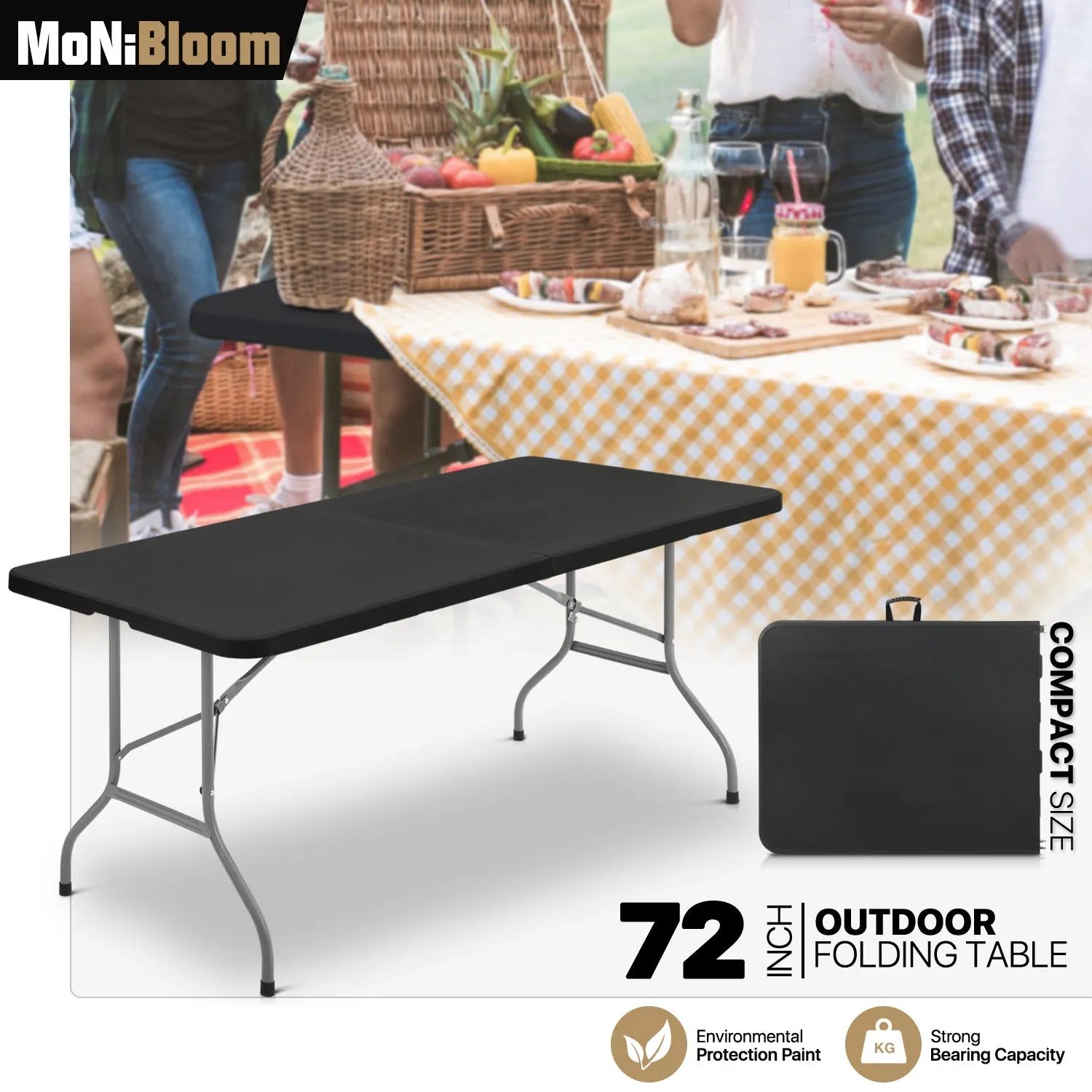 Rectangular 72" Foldable Table