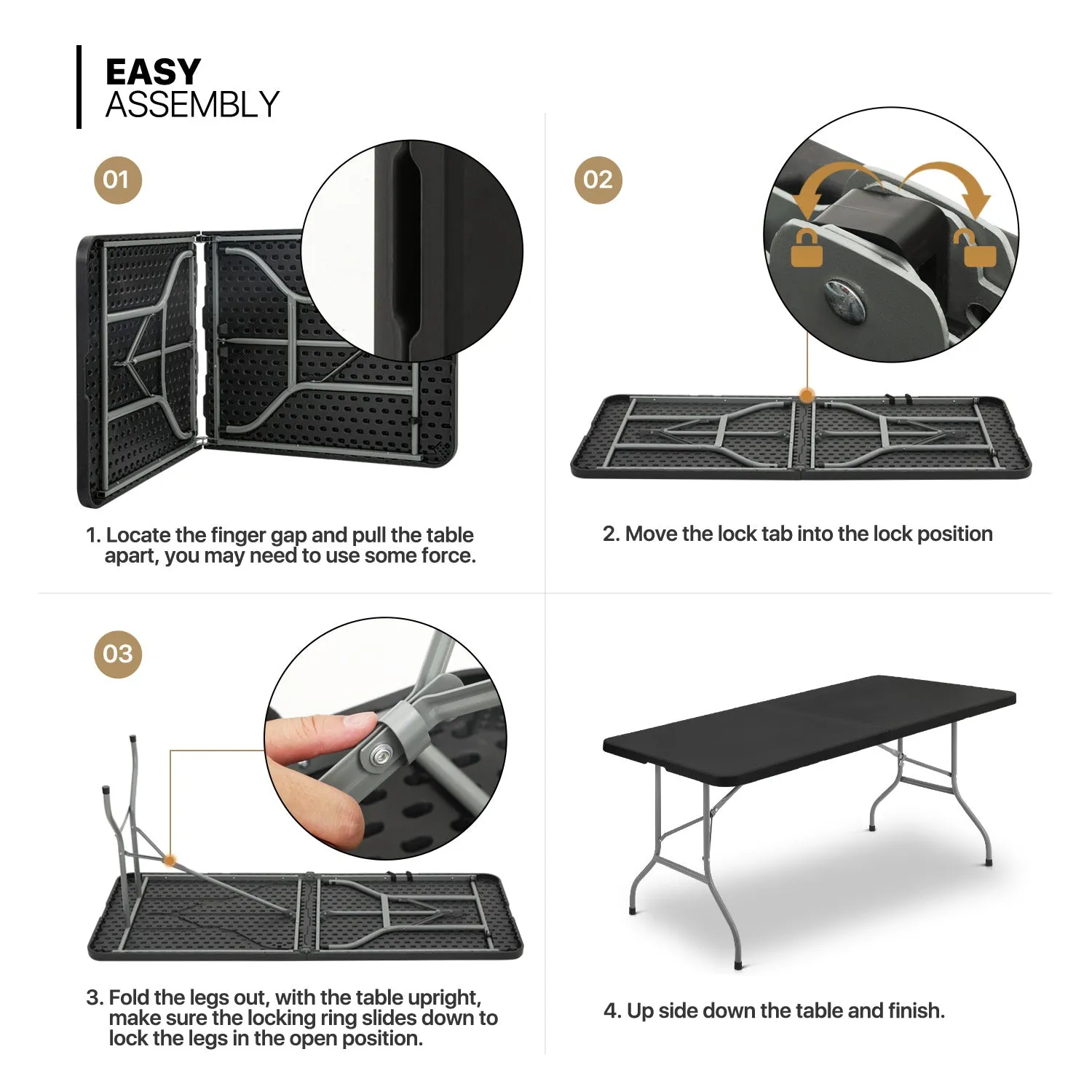 Rectangular 72" Foldable Table