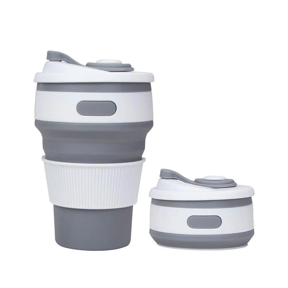 Silicone Portable Straw Water Cup Coffee Cup Folding Cup
