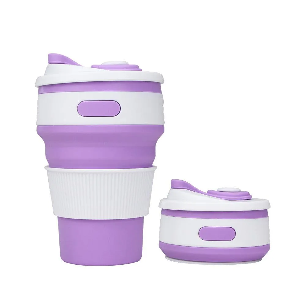 Silicone Portable Straw Water Cup Coffee Cup Folding Cup