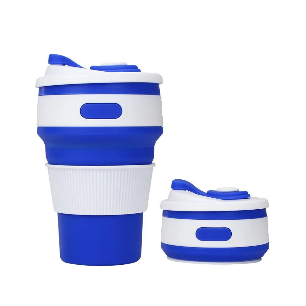 Silicone Portable Straw Water Cup Coffee Cup Folding Cup