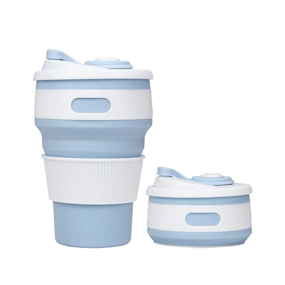 Silicone Portable Straw Water Cup Coffee Cup Folding Cup