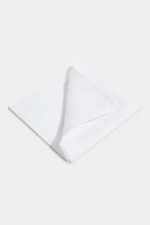 White linen pocket square - Made in Italy