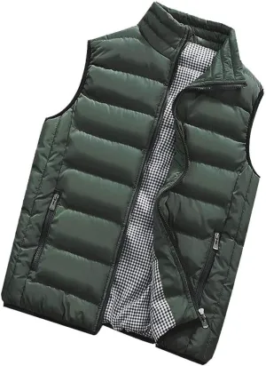 Ymosrh Mens Jacket Men Autumn Winter Coat Padded Cotton Vest Warm Hooded Thick Vest Tops Jacket Jackets